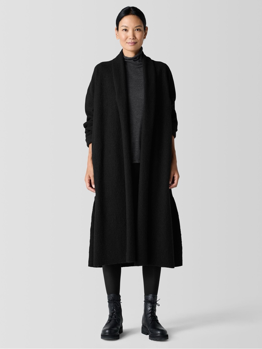 Eileen Fisher Lightweight Boiled Wool Icon Coat